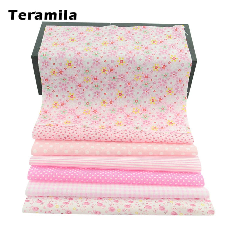 Teramila Flower Cotton Fabric – 20x25cm for Quilting & DIY Sewing