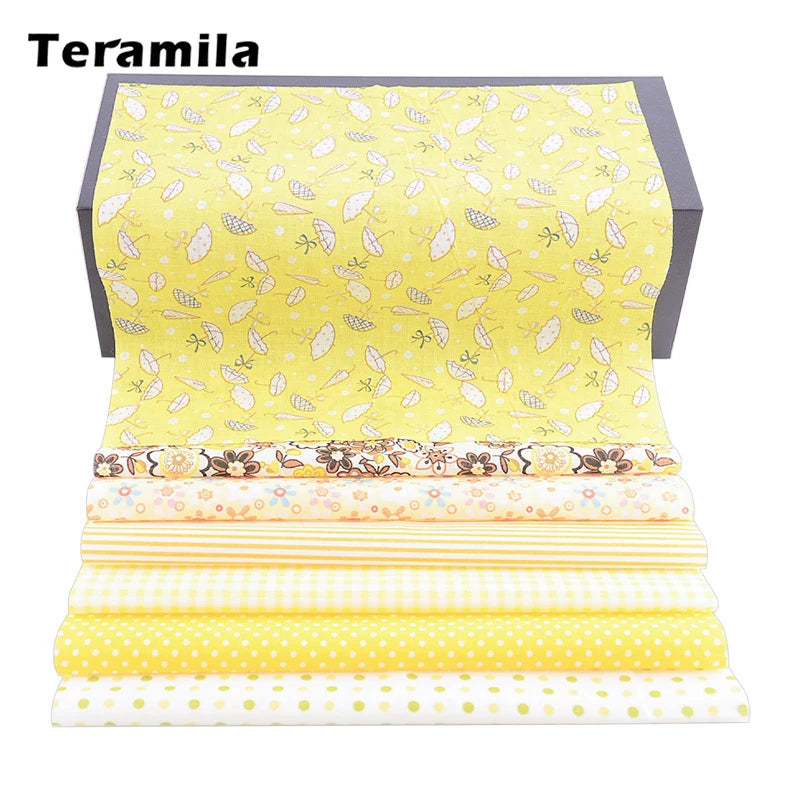 Teramila Flower Cotton Fabric – 20x25cm for Quilting & DIY Sewing