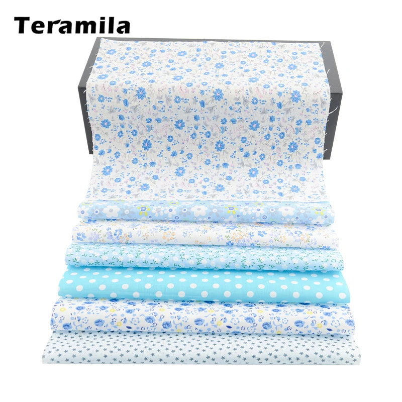 Teramila Flower Cotton Fabric – 20x25cm for Quilting & DIY Sewing