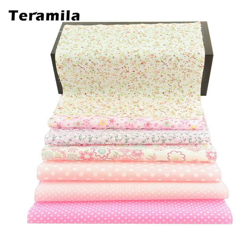 Teramila Flower Cotton Fabric – 20x25cm for Quilting & DIY Sewing
