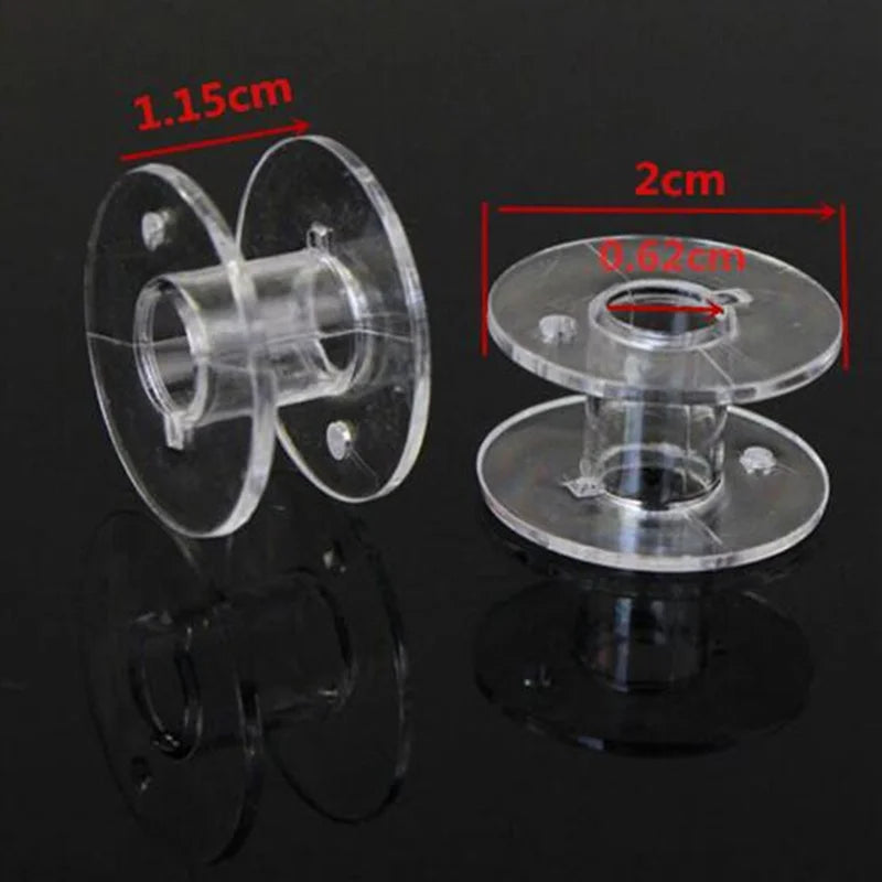 25Pcs Clear Plastic Sewing Machine Bobbins Set with Storage Box