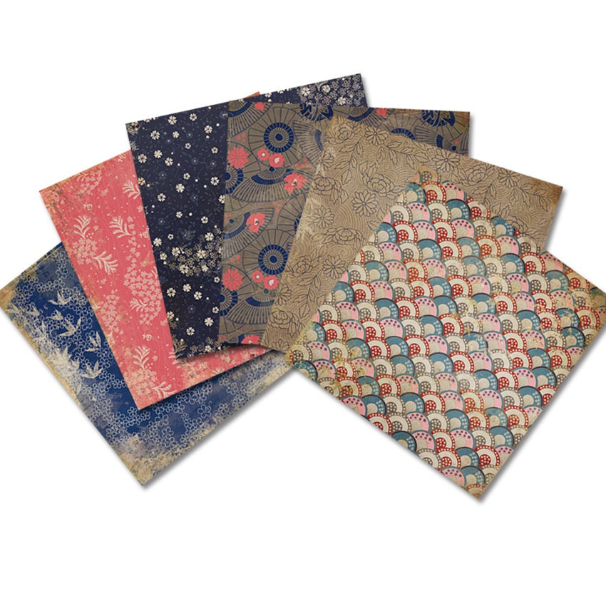 24-Sheet Vintage Japanese Craft Paper Pad – Origami & Scrapbooking
