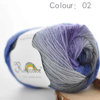 100% Wool Rainbow Yarn – Soft Thick Thread for Knitting & Crochet