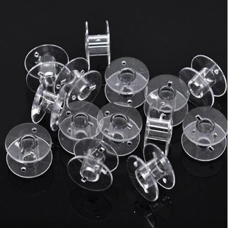 25Pcs Clear Plastic Sewing Machine Bobbins Set with Storage Box