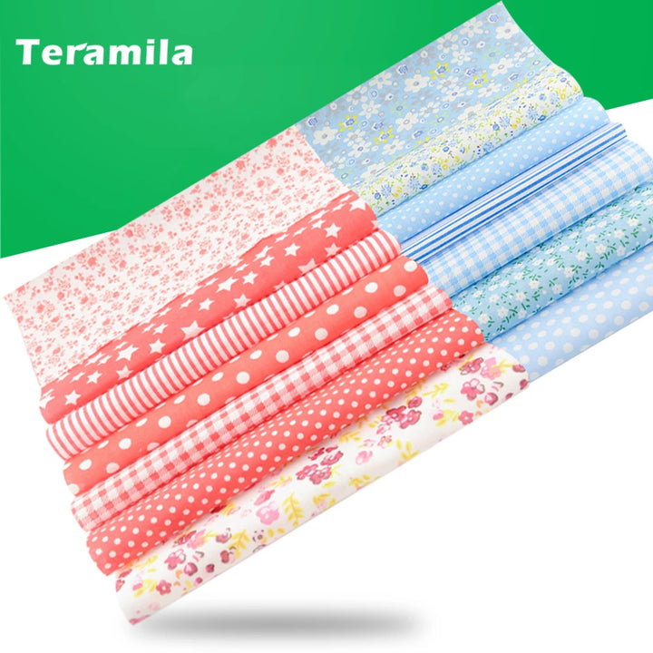 Teramila Flower Cotton Fabric – 20x25cm for Quilting & DIY Sewing