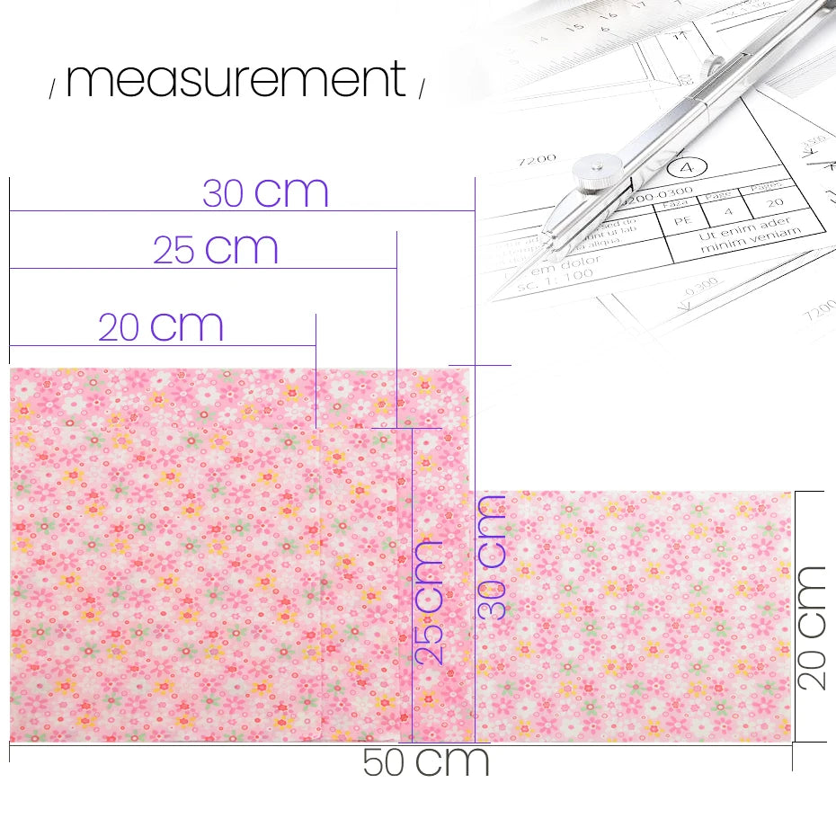 Teramila Flower Cotton Fabric – 20x25cm for Quilting & DIY Sewing