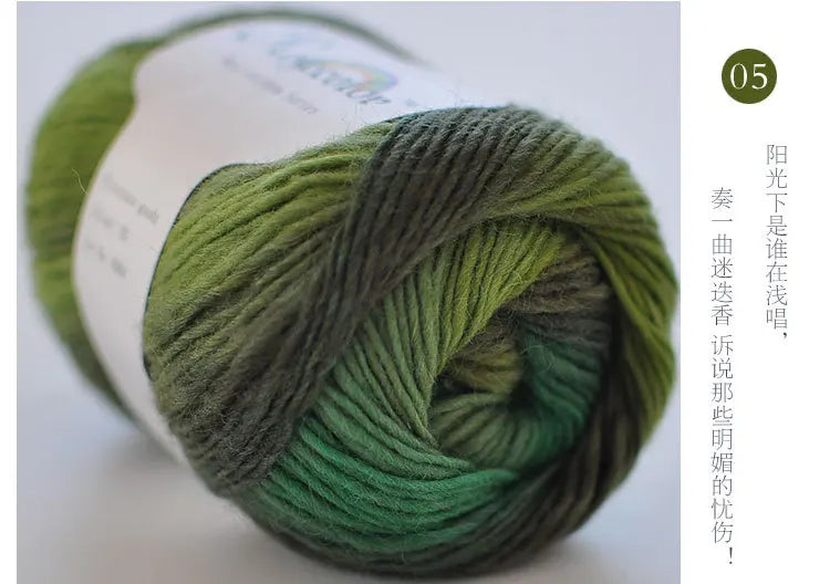 100% Wool Rainbow Yarn – Soft Thick Thread for Knitting & Crochet