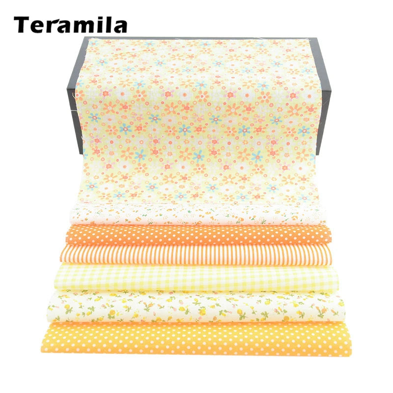 Teramila Flower Cotton Fabric – 20x25cm for Quilting & DIY Sewing