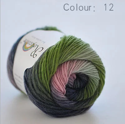 100% Wool Rainbow Yarn – Soft Thick Thread for Knitting & Crochet