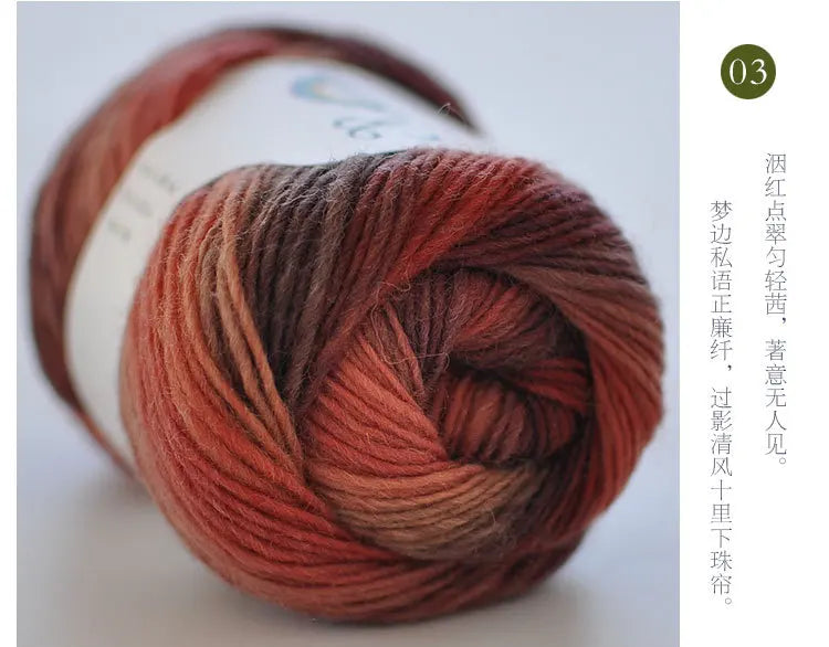 100% Wool Rainbow Yarn – Soft Thick Thread for Knitting & Crochet
