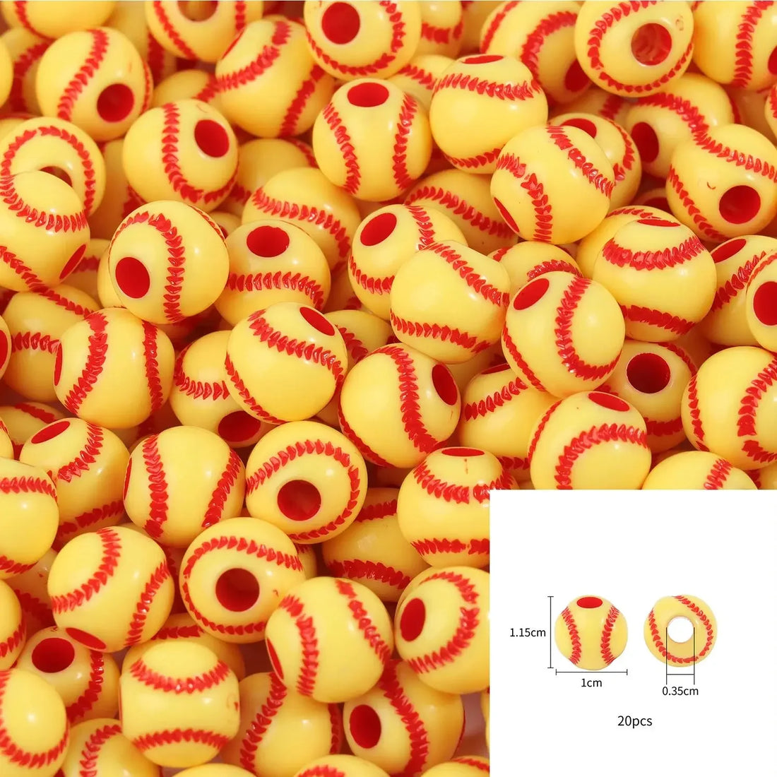 Sports Acrylic Beads – 20/50pcs Basketball