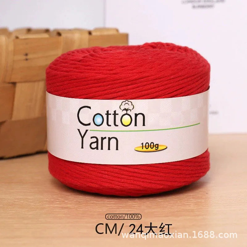 100g 100% Cotton Hand Knitting Yarn – Soft Crochet Thread
