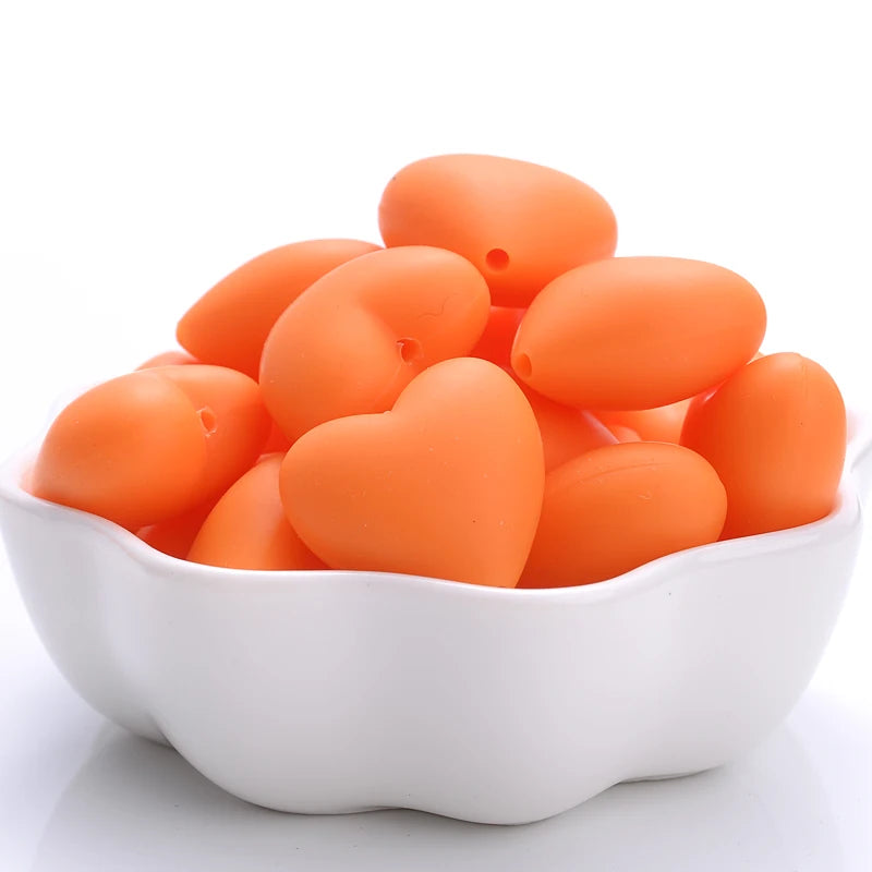 Heart Silicone Teether Beads