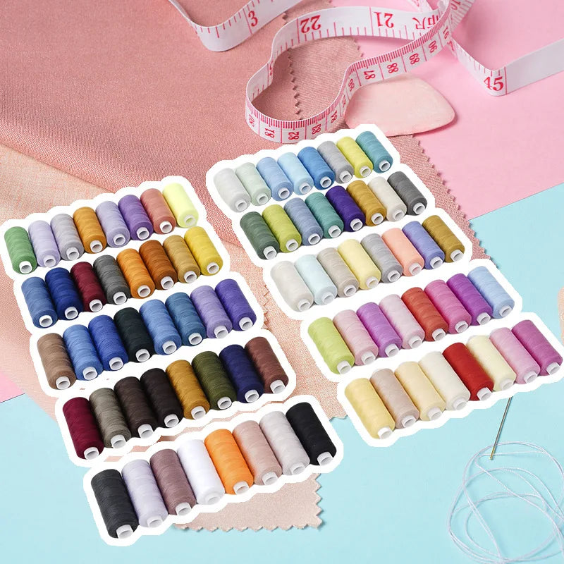 10-Color Polyester Sewing Thread Set – 400 Yards per Spool