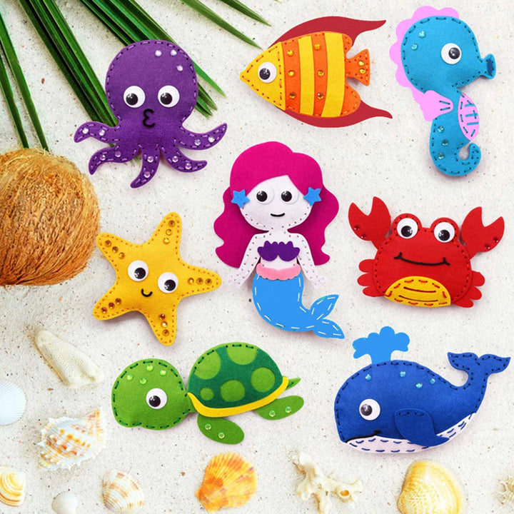 Sea Animals DIY Sewing Felt Plush Kit for Kids