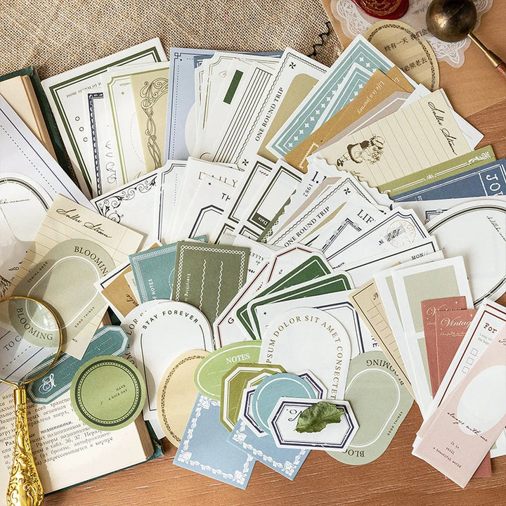 100pcs Vintage Decorative Paper – DIY Scrapbooking & Journal Craft Supplies