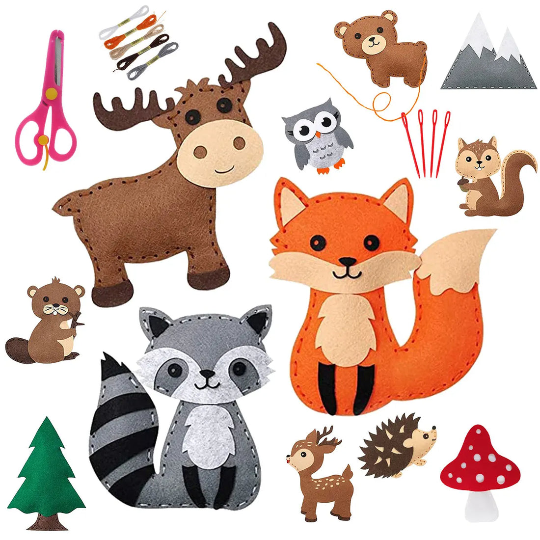 Sea Animals DIY Sewing Felt Plush Kit for Kids