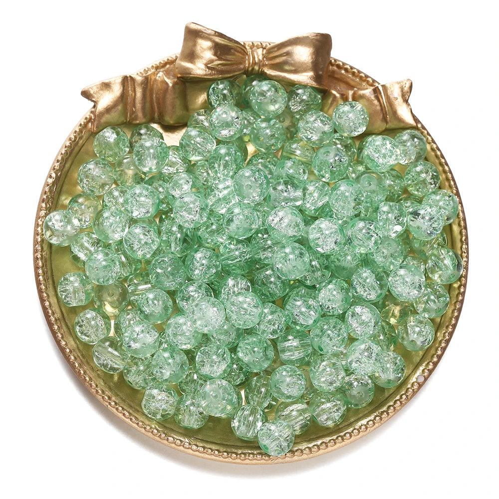 8mm Glass Crackle Beads – 50/100pcs DIY Jewelry Making Accessories
