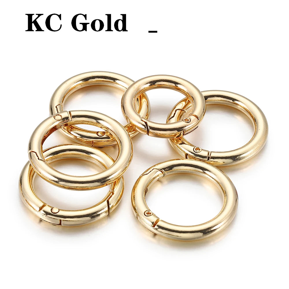 5pcs Round Spring Clasp Keychain Rings