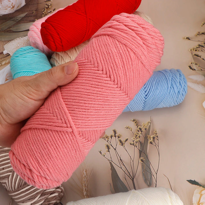 5pcs Cotton Select Thick Yarn – 500g Light Worsted Knitting & Crochet Wool