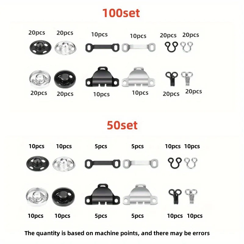 50 Pairs Metal Skirt & Pants Hooks Set
