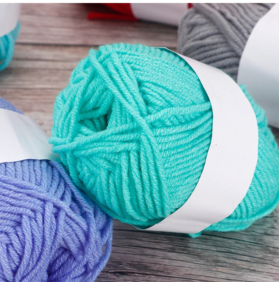 4 Ply Milk Cotton Yarn Set – 25/50pcs Soft Knitting & Crochet Threads
