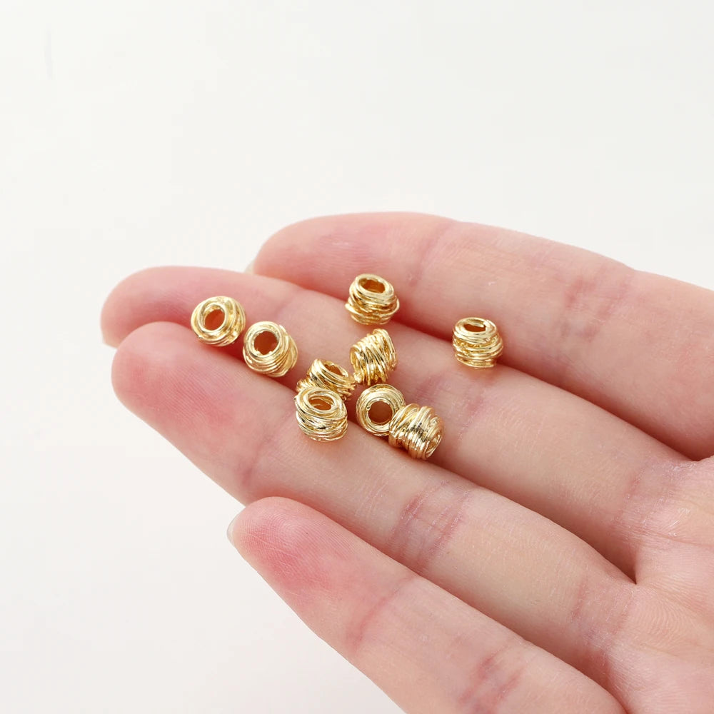 Gold Plated Brass Weaving Ball Beads