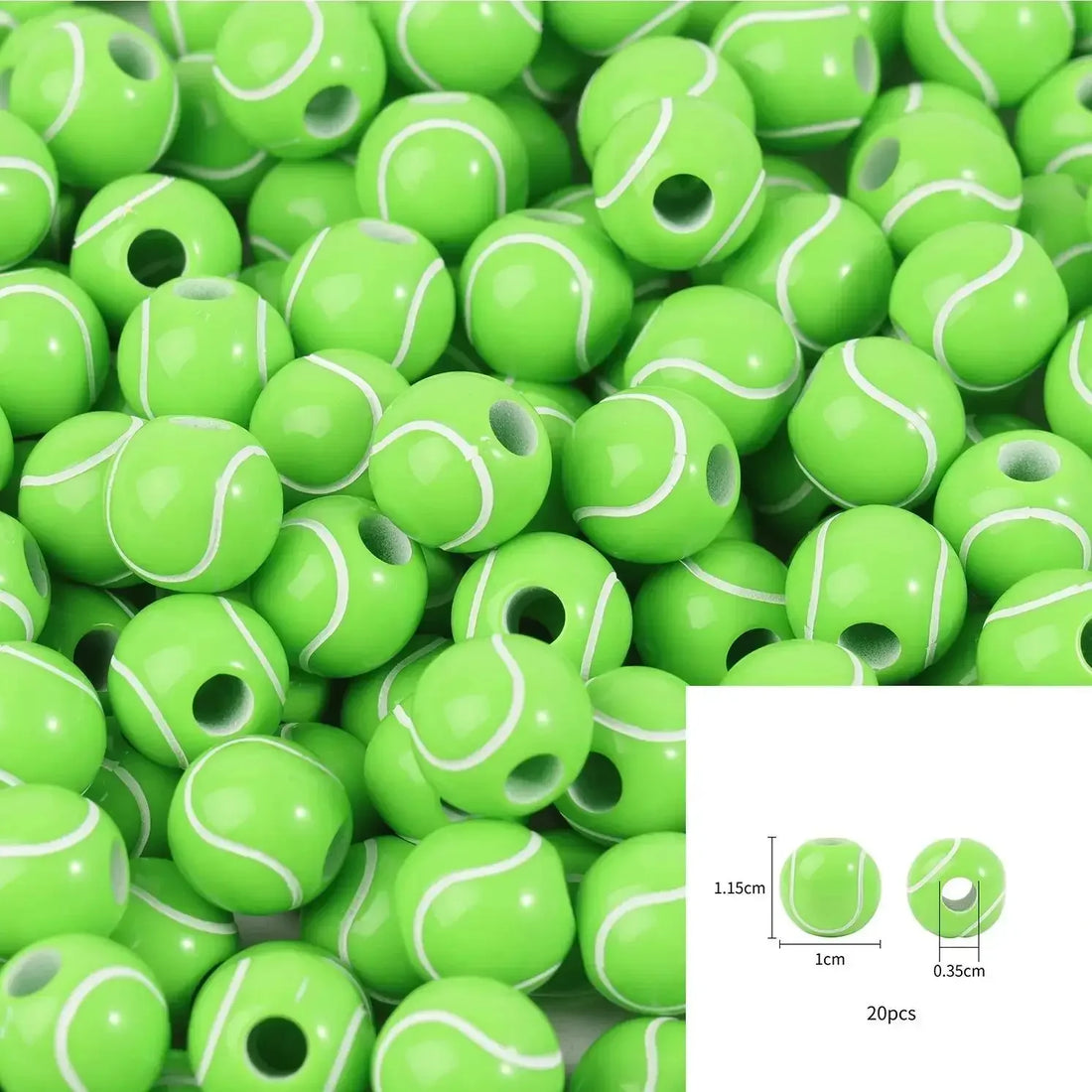 Sports Acrylic Beads – 20/50pcs Basketball