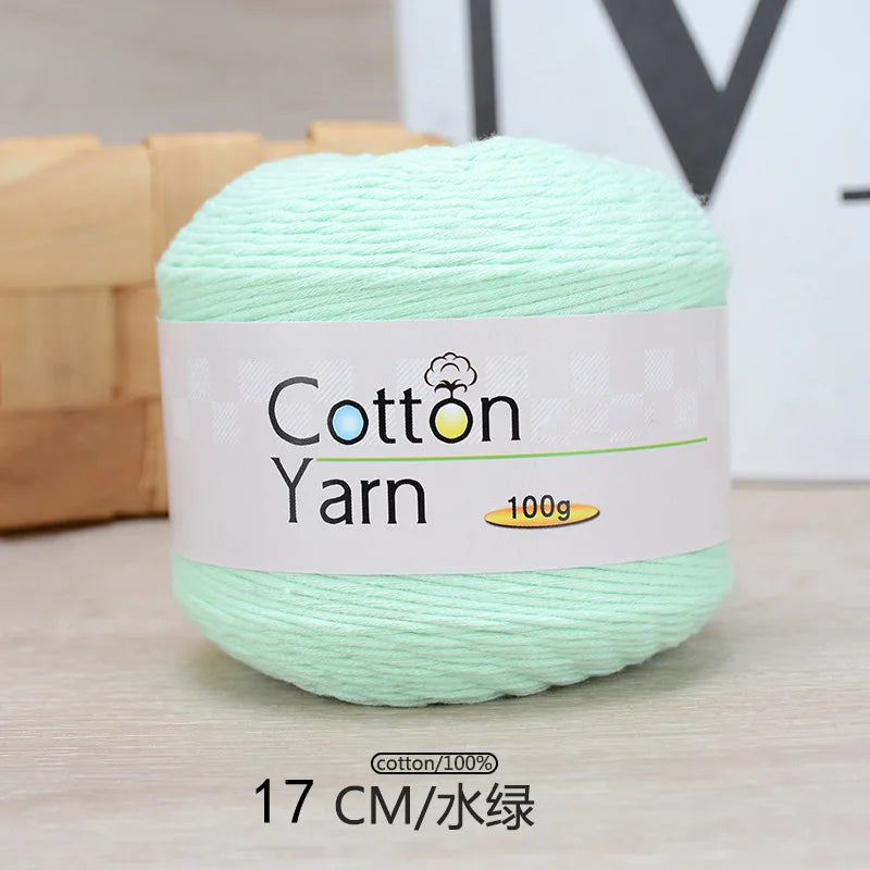 100g 100% Cotton Hand Knitting Yarn – Soft Crochet Thread