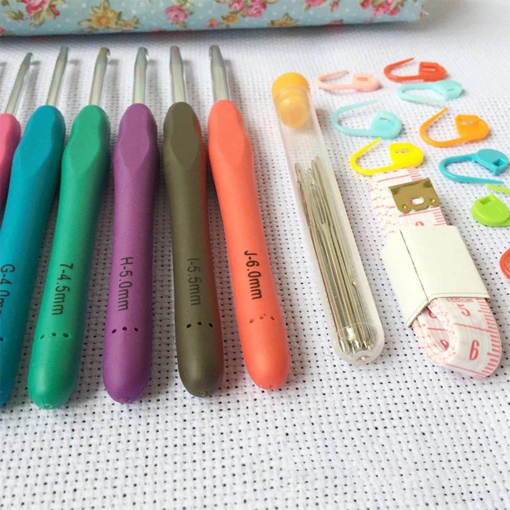 14pcs Aluminum Knitting Needles Set