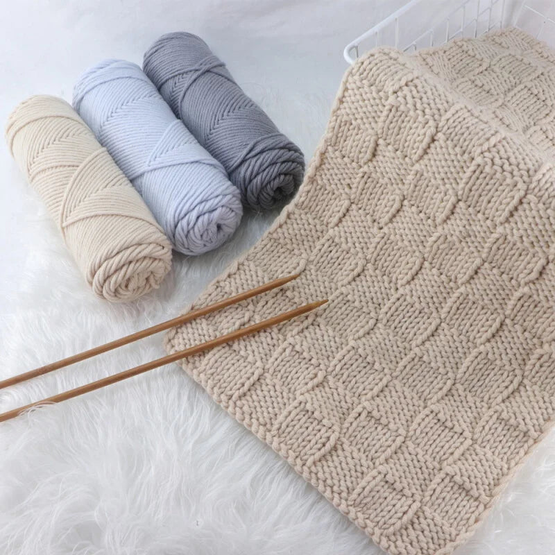 5pcs Cotton Select Thick Yarn – 500g Light Worsted Knitting & Crochet Wool