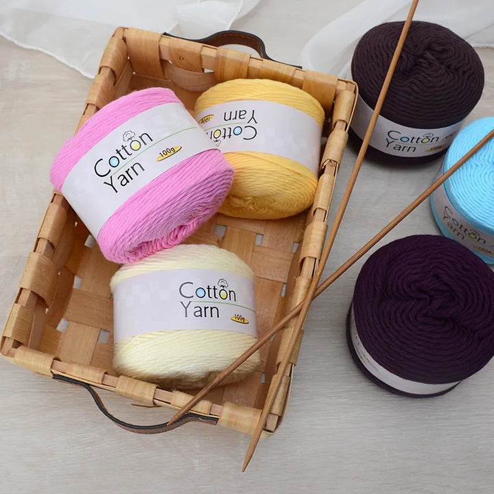 100g 100% Cotton Hand Knitting Yarn – Soft Crochet Thread