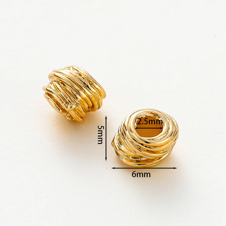 Gold Plated Brass Weaving Ball Beads