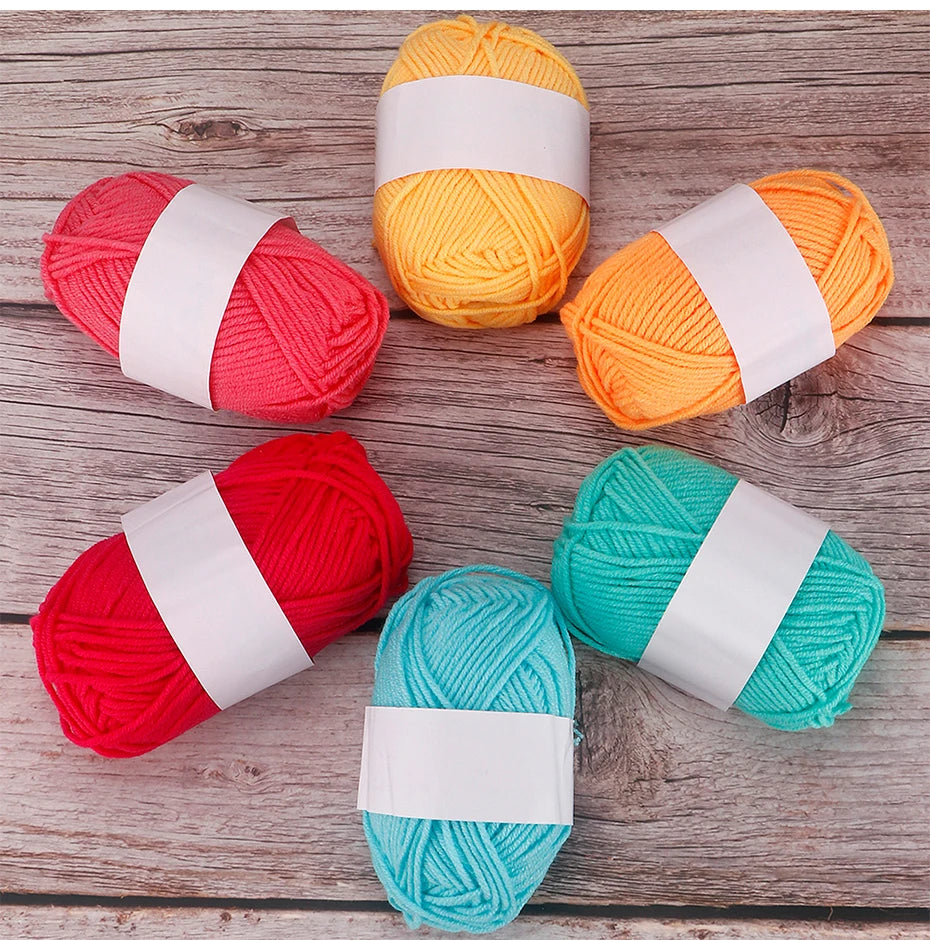 4 Ply Milk Cotton Yarn Set – 25/50pcs Soft Knitting & Crochet Threads