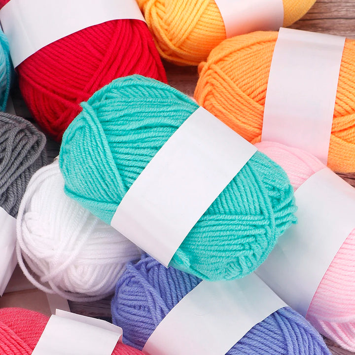 4 Ply Milk Cotton Yarn Set – 25/50pcs Soft Knitting & Crochet Threads