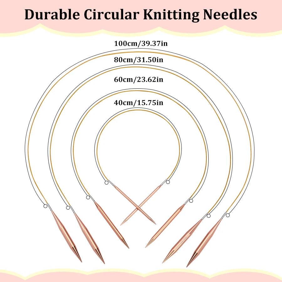 Aluminum Detachable Circular Knitting Needle Set with Storage Bag