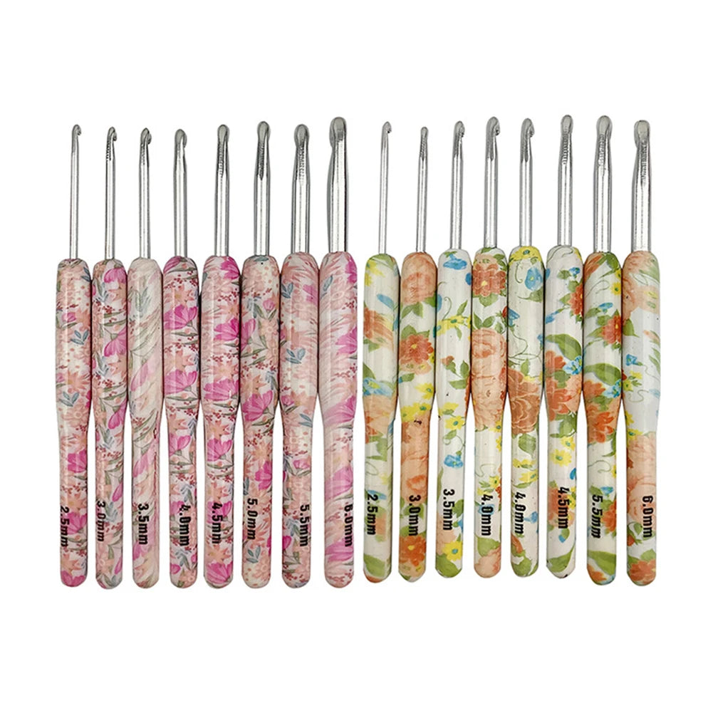 8pcs Aluminum Crochet Hook Set
