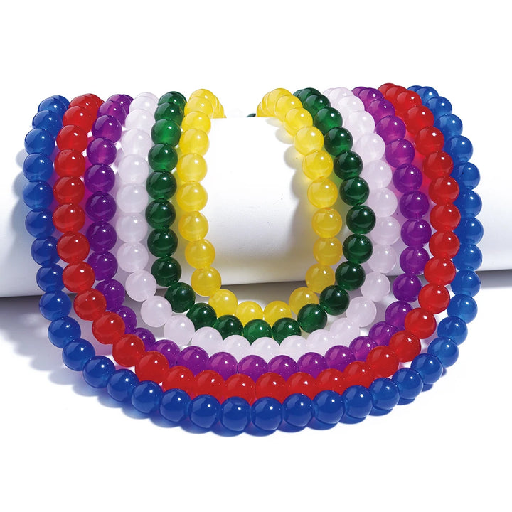 6/8mm Solid Color Glass Beads