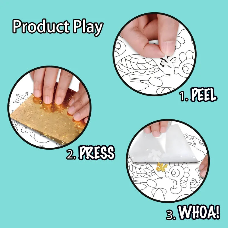 Foil Art Craft Kit for Kids – Mess-Free Coloring & Foam Stickers