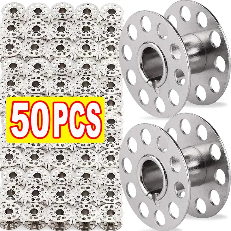 Metal Sewing Machine Bobbins – Stainless Steel Empty Spools for Thread