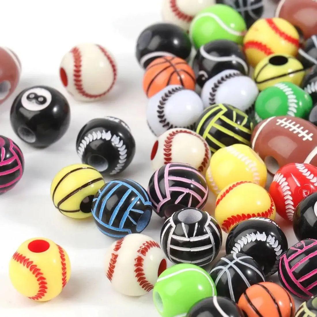 Sports Acrylic Beads – 20/50pcs Basketball
