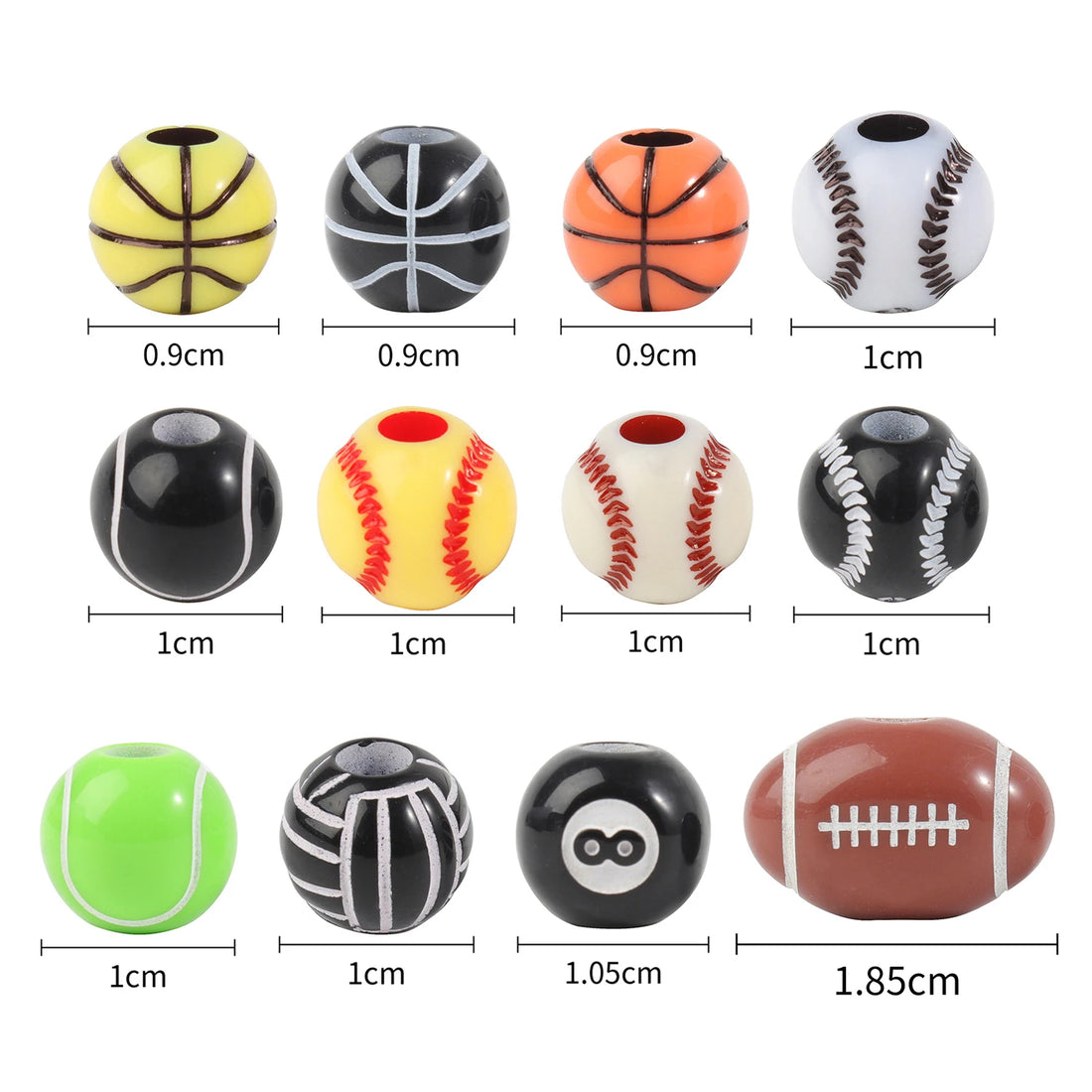 Sports Acrylic Beads – 20/50pcs Basketball