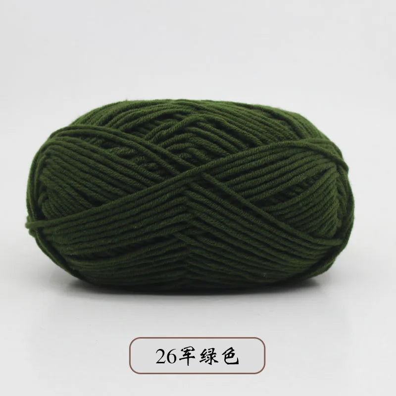 50g 5 Ply Milk Cotton Yarn – Soft Handwoven Knitting & Crochet Wool