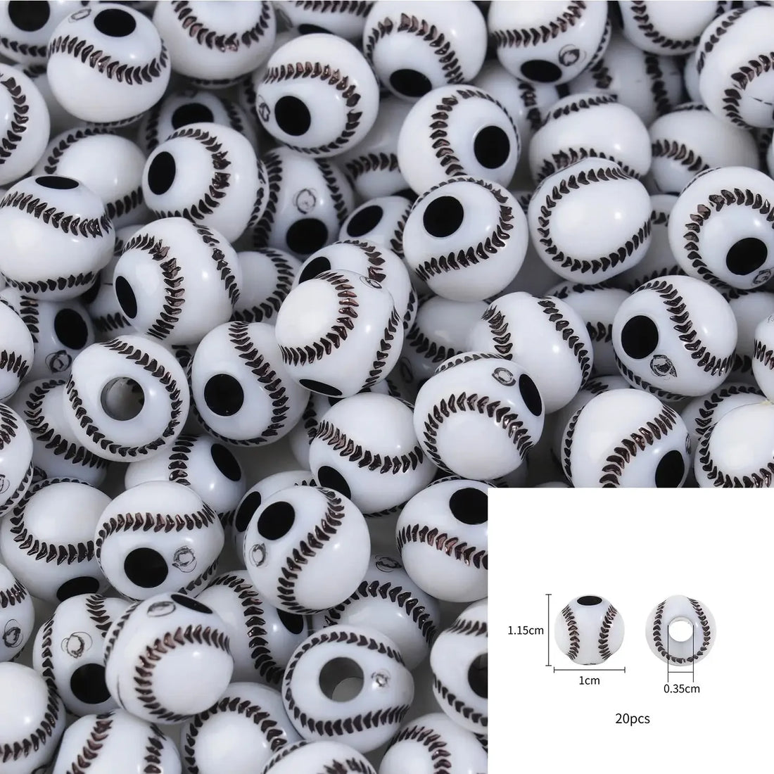 Sports Acrylic Beads – 20/50pcs Basketball