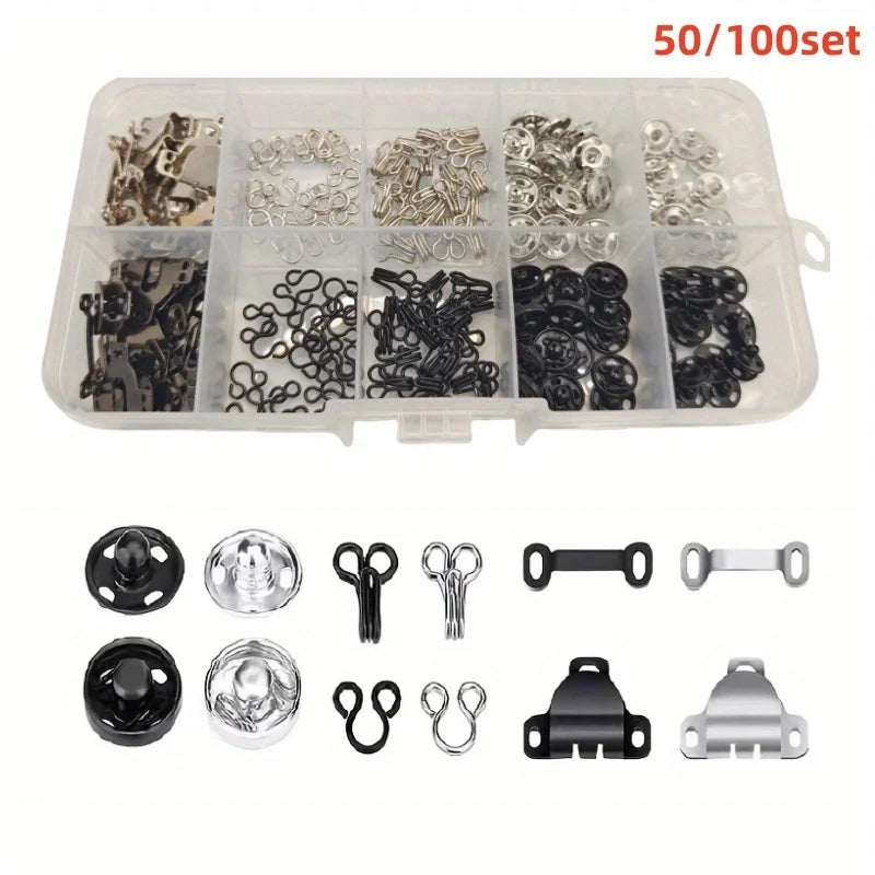 50 Pairs Metal Skirt & Pants Hooks Set