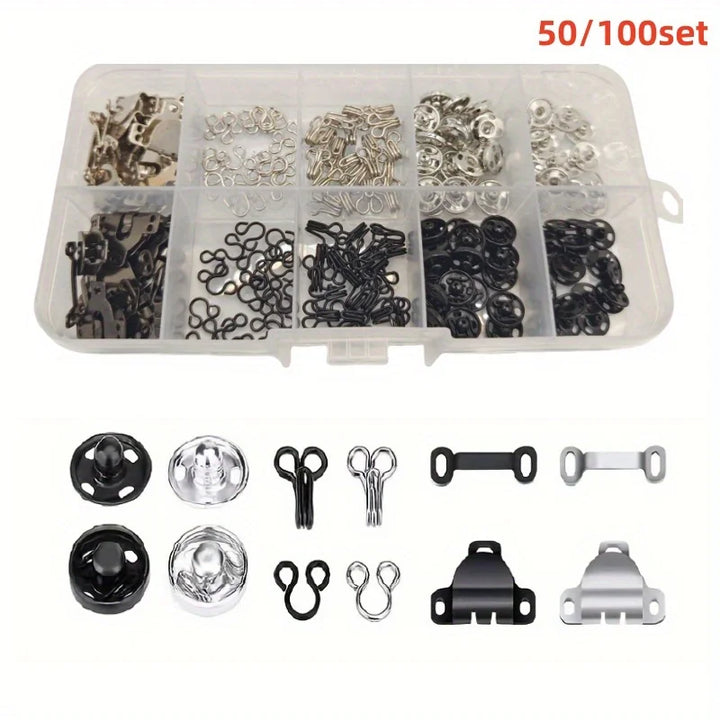 50 Pairs Metal Skirt & Pants Hooks Set