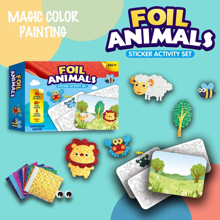 Foil Art Craft Kit for Kids – Mess-Free Coloring & Foam Stickers