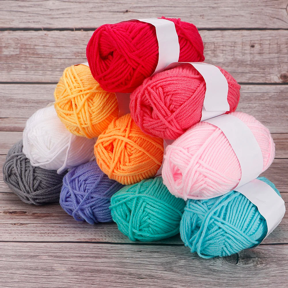 4 Ply Milk Cotton Yarn Set – 25/50pcs Soft Knitting & Crochet Threads