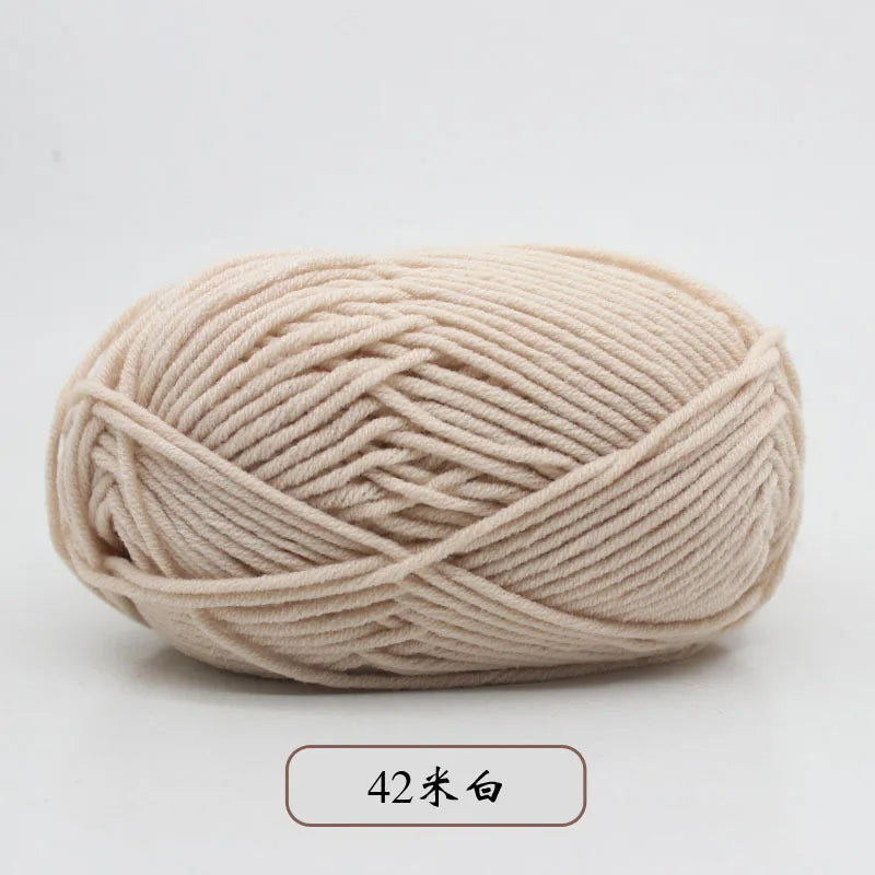 50g 5 Ply Milk Cotton Yarn – Soft Handwoven Knitting & Crochet Wool