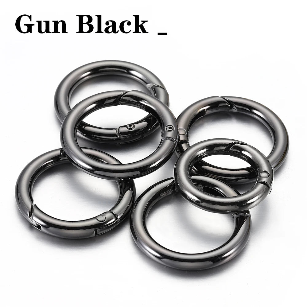 5pcs Round Spring Clasp Keychain Rings